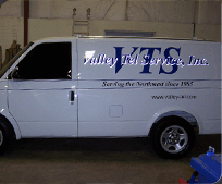 Reflective lettering on a fleet vehicle